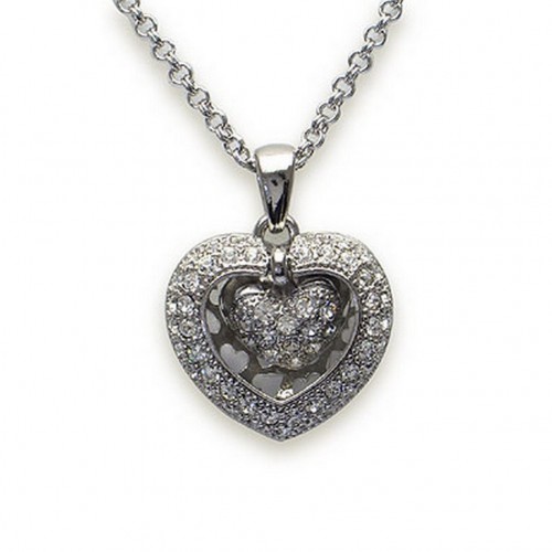 Swarovski Crystal Dual Heart Charm - NE-N4810CL