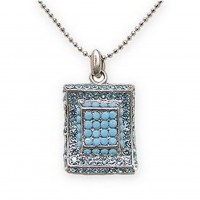Rectangle Austrian Crystal Necklace - Tauquise - NE-P1066TQ