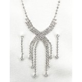 Rhinestone Vintage Necklace & Earrings Set - NE-10893