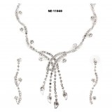 Rhinestone Vintage Necklace & Earrings Set - NE-11949