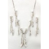 Rhinestone Vintage Necklace & Earrings Set - NE-11956