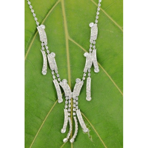 Rhinestone Vintage Necklace & Earrings Set - NE-11956