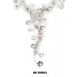 Rhinestone Vintage Necklace & Earrings Set - NE-2840CL