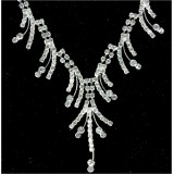 Rhinestone Vintage Necklace & Earrings Set - NE-3121CL