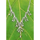 Rhinestone Vintage Necklace & Earrings Set - NE-3121CL