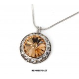 Rondelle Crystal Necklace & Post Earrings Set - Topez - NE-40007S-LCT