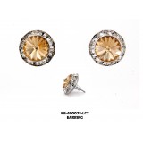 Rondelle Crystal Necklace & Post Earrings Set - Topez - NE-40007S-LCT