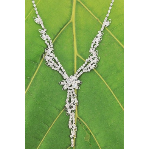 Rhinestone Vintage Necklace & Earrings Set - NE-NK0639CL