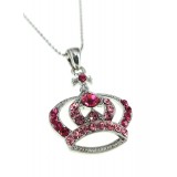 Swarovski Crystal Crown Charm - Medium Size - Pink - NE-N3329PK