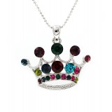 Rhinestone Crown - Rhodium Plating - Made in Korea - Multi - NE-5382MT