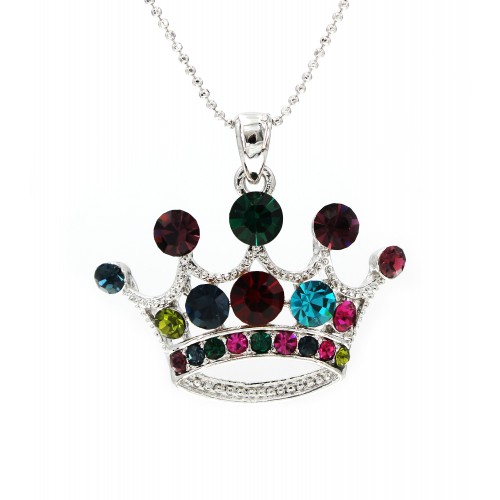Rhinestone Crown - Rhodium Plating - Made in Korea - Multi - NE-5382MT