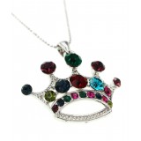 Rhinestone Crown - Rhodium Plating - Made in Korea - Multi - NE-5382MT
