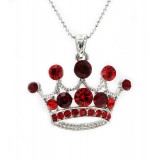 Rhinestone Crown - Rhodium Plating - Made in Korea - Red - NE-N5382RD Rhinestone Crown - Rhodium Plating - Made in Korea - Red - NE-N5382RD