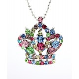 Rhinestone Crown - Rhodium Plating - Made in Korea - Multi - NE-N5528MT Rhinestone Crown - Rhodium Plating - Made in Korea - Multi - NE-N5528MT