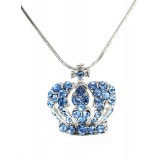 Rhinestone Crown - Rhodium Plating - Made in Korea - Blue - NE-NL6654BL