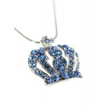 Rhinestone Crown - Rhodium Plating - Made in Korea - Blue - NE-NL6654BL