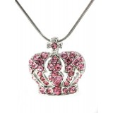 Rhinestone Crown - Rhodium Plating - Made in Korea - Pink - NE-NL6654PK