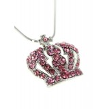 Rhinestone Crown - Rhodium Plating - Made in Korea - Pink - NE-NL6654PK