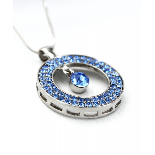 Swarovski Crystal Necklace/ Loop - Blue - NE-2058BL Swarovski Crystal Necklace/ Loop - Blue - NE-2058BL