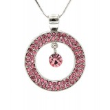 Swarovski Crystal Necklace/ Loop - Pink - NE-2058PK