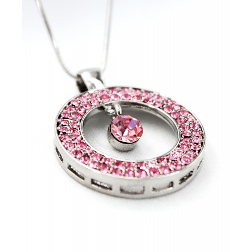 Swarovski Crystal Necklace/ Loop - Pink - NE-2058PK