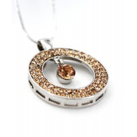 Swarovski Crystal Necklace/ Loop - Taupe - NE-2058TP