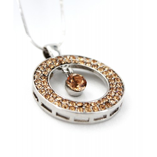Swarovski Crystal Necklace/ Loop - Taupe - NE-2058TP