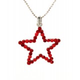 Star Austrian Crystal Necklace - Red - NE-P1037RD
