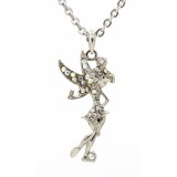 Rhinestone Tinker Bell Charms Necklaces - Clear - NE-JVSN8046CL