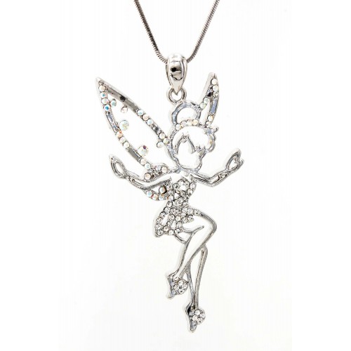 Crystal Necklaces - Tinker Bell Charm - Clear - NE-N3090CL