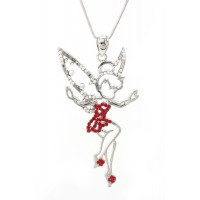 Crystal Necklaces - Tinker Bell Charm - Red - NE-N3090RD