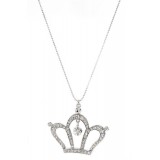 Rhinestone Crown - Rhodium Plating - Made in Korea - Clear - NE-N4382CL