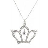 Rhinestone Crown - Rhodium Plating - Made in Korea - Clear - NE-N4382CL