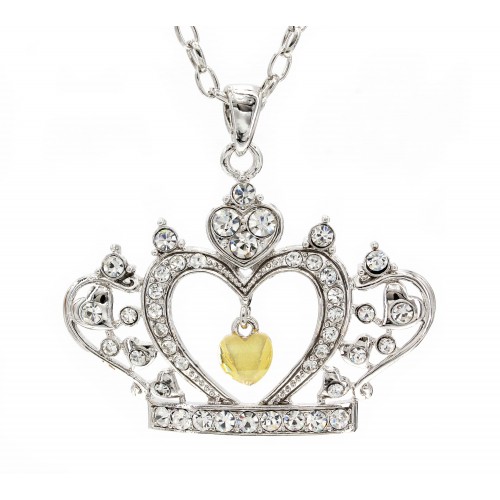 Swarovski Crystal Crown Charm - Clear -Made in Korea - Clear - NE-N4925CL