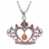 Swarovski Crystal Crown Charm - Pink -Made in Korea - Pink - NE-N4925PK Swarovski Crystal Crown Charm - Pink -Made in Korea - Pink - NE-N4925PK