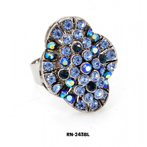 Austrian Crystal  Ring  - Blue Color - RN-243BL