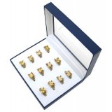 12-PC CZ Rings/ Square Rhodium Plated - Assorted Size - RN-CQR1001G