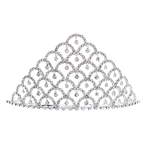 Tiara w/ Side Comb - Clear Crystal Stones - TA-60540CR-S