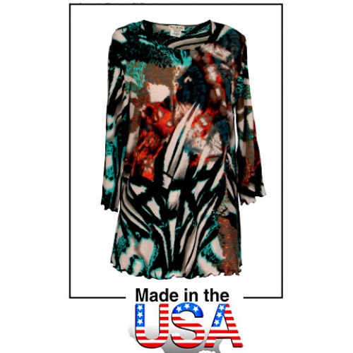 Merrow Top with 3/4 Sleeve, Abstract Print – Multi - ATP-MT9514