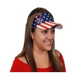 Visor Caps: USA Flag Print Cotton Twill - HT-4024