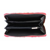 Wallets - Floral Print Zip Around Wallets - Red