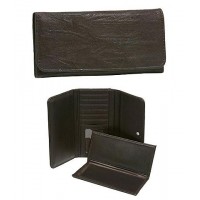 Wallet - Faux Soft Leather Wallet - Brown - WL-190JRBN