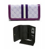 Wallet - Jacquard Monogram Check Book Wallet - Purple -WL-AND008BPU Wallet - Jacquard Monogram Check Book Wallet - Purple -WL-AND008BPU