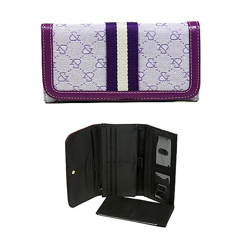 Wallet - Jacquard Monogram Check Book Wallet - Purple  -WL-AND008BPU