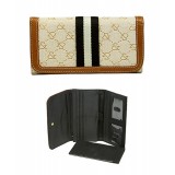 Wallet - Jacquard Monogram Check Book Wallet - Tan - WL-AND008TN Wallet - Jacquard Monogram Check Book Wallet - Tan - WL-AND008TN