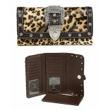 Wallet - Buckled Croc Embossed Wallet - Leopard- WL-WBLT141LPBN Wallet - Buckled Croc Embossed Wallet - Leopard- WL-WBLT141LPBN