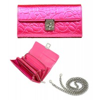 Wallet - Genuine Leather w/ Floral Embossed - Pink - WL-C1020PK