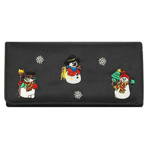 Wallet - Snowman Embroidery Wallet - WL-MCS030WB