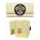 Wallet - Fleur de Lis Charm Wallet - Beige - WL-W123BEI Wallet - Fleur de Lis Charm Wallet - Beige - WL-W123BEI