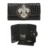 Wallet - Fleur de Lis Charm Wallet - Black - WL-W123BK Wallet - Fleur de Lis Charm Wallet - Black - WL-W123BK